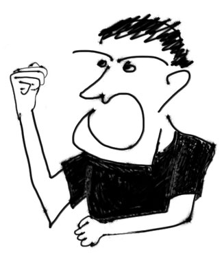 angry man cartoon sketch